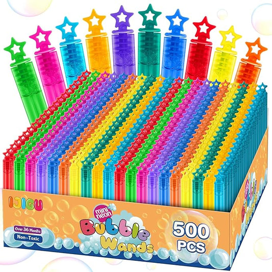 200 Pcs Mini Bubble Wands in 10 Colors, Bulk Party Favors for Kids, Themed Birthday, Christmas, New Year, Valentine, Carnival, School Classroom Prizes for Boys & Girls, Ideal Goodies Bags Stuffers