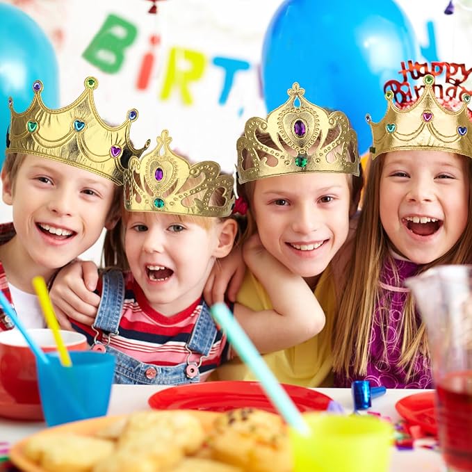 AHIER 23 Pieces Foam Crowns Set, Princess Tiaras Crowns DIY Party Crowns Make Your Crowns With Diamond Sticker