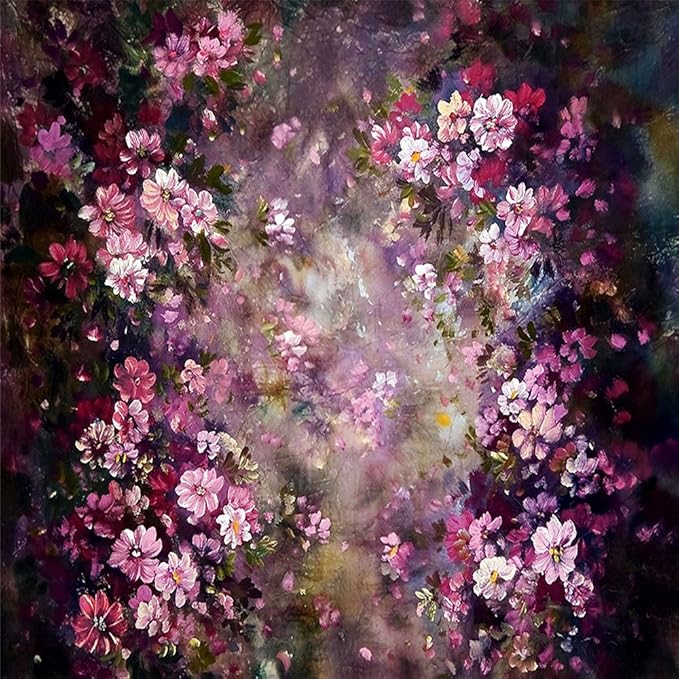 Kate 8x8ft Abstract Photography Backdrops Painting Pink Flowers Photo Background for Princess Backdrop