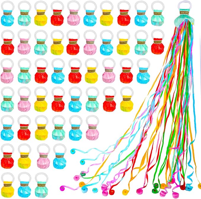 100 Pcs Hand Throw Streamers, Colorful Confetti Poppers with No Mess Streamers,Graduation Birthday & Engagement Party Favors Supplies