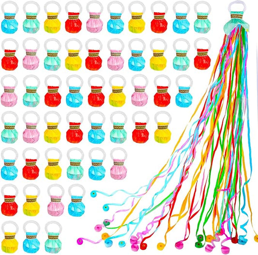 100 Pcs Hand Throw Streamers, Colorful Confetti Poppers with No Mess Streamers,Graduation Birthday & Engagement Party Favors Supplies