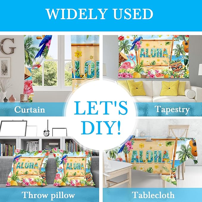 Mocsicka Hawaiian Aloha Party Backdrop Tropical Hawaiian Summer Luau Beach Party Decorations Extra Large for Birthday Mucial Party Baby Shower Photography Background (Greenery, 10x8ft(120''x96''))