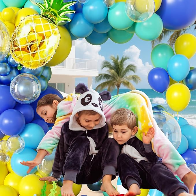 100pcs Hawaii Balloons Garland Arch Kit with Balloons for Birthday Decorations,Party Supplies for boys Girls (Sponge)