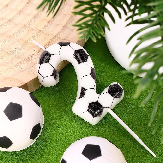 Soccer Number 2 Birthday Candle, 2nd Birthday Candle Sport-Theme Cake Topper, Soccer Theme Party Decorations for Boys Girls, Party Supplies Birthday Gifts