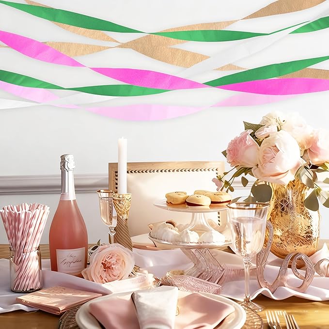Oubest 12 Rolls Crepe Paper Streamers Party Decorations for Birthday, Wedding, Graduation, Halloween, Christmas, 2.2 inch Wide Colorful Party Streamers Doorway, Wall, Backdrops, Ceiling Decor