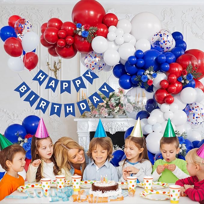 Red White and Blue Balloons Garland Arch Kit 153pcs 4th of July Decorations Independence Day Red White Blue Confetti Latex Balloons for Baseball Birthday Patriotic Party Graduation Party Supplies