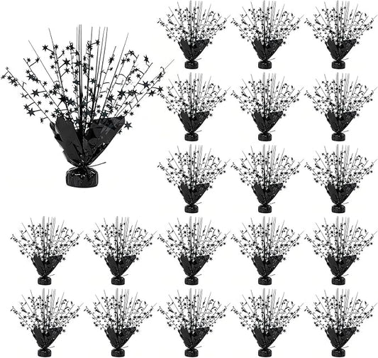 20 Pack Black Star Table Decorations Metallic Foil Spray Centerpiece Burst Table Centerpieces for Birthday Party Decoration Graduation Wedding Baby Shower Party Supply (Black)