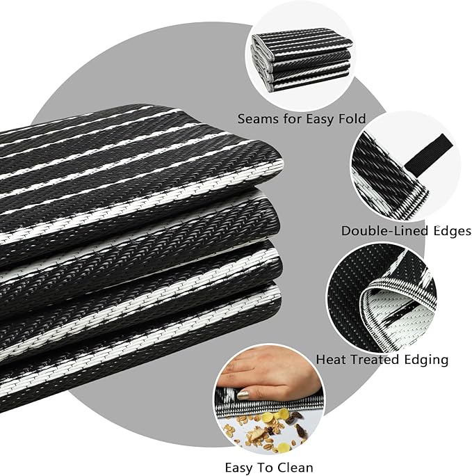Falflor Outdoor Rug Waterproof 6x9 ft, Reversible Outdoor Plastic Straw Rug, Large Outdoor Patio Rug for RV Camping, Indoor Outdoor Rugs for Porch Deck Backyard Balcony Picnic Beach