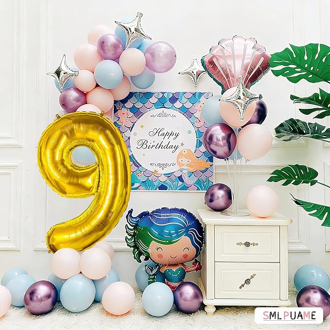 40 inch Number Balloon 0-9 Gold Large Number 90 Balloons,Digital Balloons for Birthday Party Celebration Decorations Supplies, Helium Foil Number Balloons for Wedding Anniversary