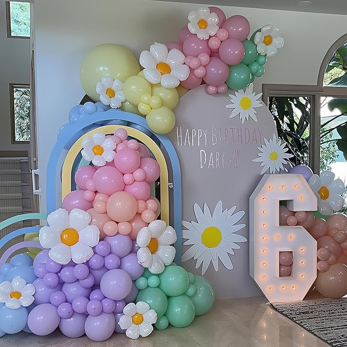 HILAVO Pastel Balloon Arch Kit Macaron Pink Blue Green Purple Yellow Pastel Color Rainbow Confetti Latex Party Balloons Garland for Easter Birthday Baby Shower Graduation Wedding Party Decorations