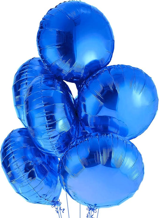 KatchOn, Blue Mylar Balloons -18 Inch, Pack of 6 | Eid Foil Balloons for Graduation Decorations 2026, Birthday, wedding, Gender Revel, Blue Baby Shower Decoration | Under The Sea Party Decorations