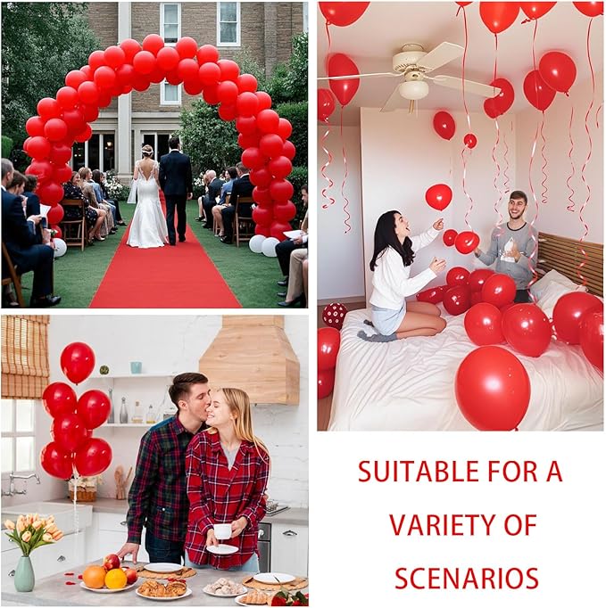 Red Balloons Red Birthday Decorations 160 Pack 5 inch Round Latex Balloons for Wedding Anniversary Birthday Valentine's 4th of July Independence Memorial Day Patriotic Party Decorations