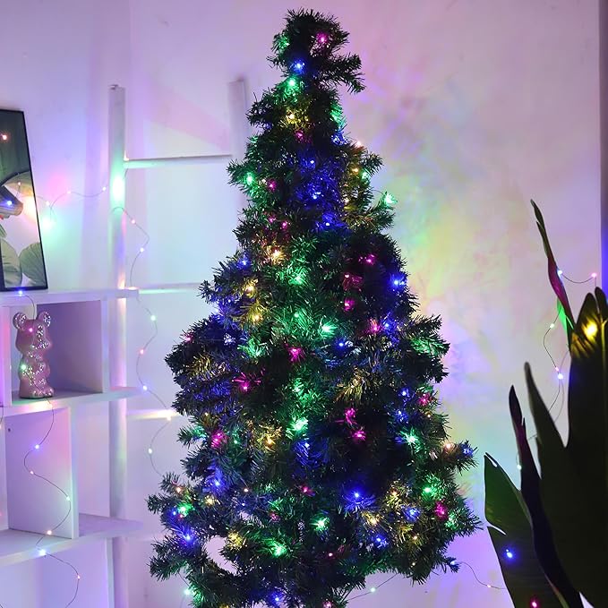 6 Pcs Fairy Lights Battery Operated, Christmas Tree Decor Twinkle Lights, 10 feet 30 LEDs String Lights, Flashing and Constant Light Modes, for Parties, Glass Bottle Decoration (Multi-Colored)