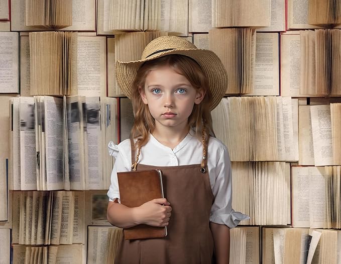Kate 7x5ft/2.2x1.5m Vintage Bookshelf Backdrop Book Reading Background Photography Studio Props