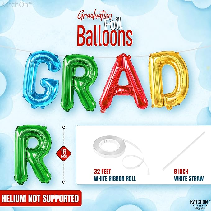 Multicolor Graduation Balloons Set -Pack of 12, Preschool Graduation Balloons, Star Balloon, Congrats Grads Balloons and Grad Banner for Graduation Decorations 2026, Congrats Grad Decorations, KatchOn