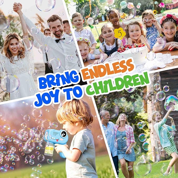 8-Pack Bubble Gun,Automatic Dinosaur Bubble Machine Blower for Kids Summer Indoor Outdoor Toys Birthday Wedding Party Gift