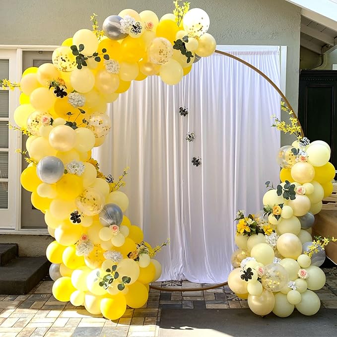 Voircoloria 130pcs Yellow Balloons Different Sizes 18" 12" 10" 5" Party Latex Balloons for Boys Girls Birthday Baby Shower Gender Reveal Wedding Sunflower Party Decorations