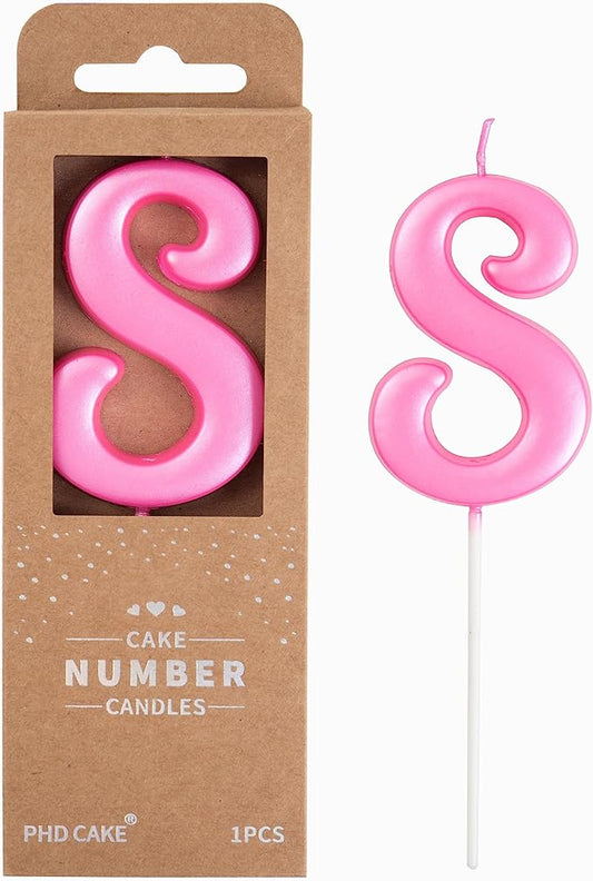 PHD CAKE 2.76 Inch Elegant Pink 8 Number Birthday Candles, Pink Number Candles, Cake Number Candles, Party Celebration
