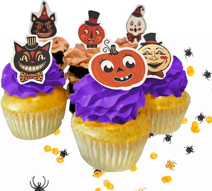 Edible Small Cuties Assorted Set of 24 - Wafer Cake & Cupcake Toppers - Edible Halloween Cuties for Cake Decorating