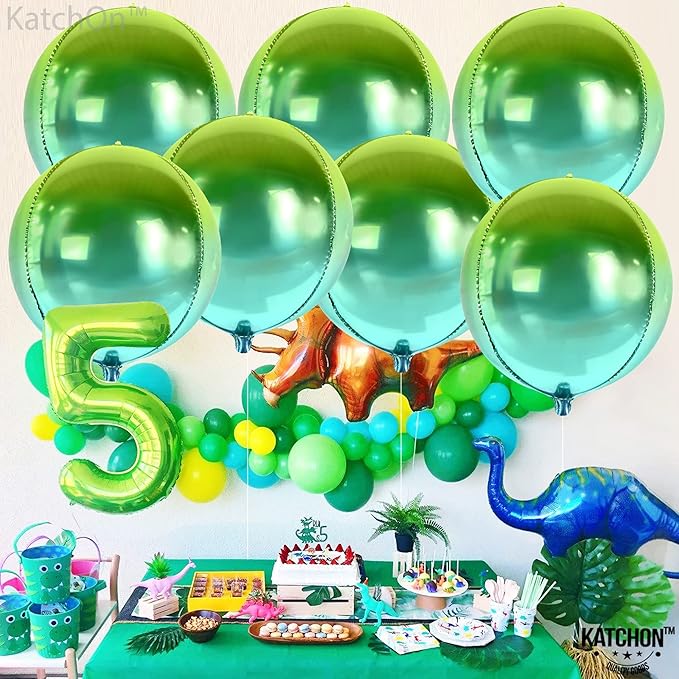 KatchOn, Green Balloons - 22 Inch, Pack of 6 | Green Foil Balloons for Green Graduation Decorations 2026, Jungle Party Decor | Dinosaur Party Balloons for Tropical Party Decorations, Birthday Decor