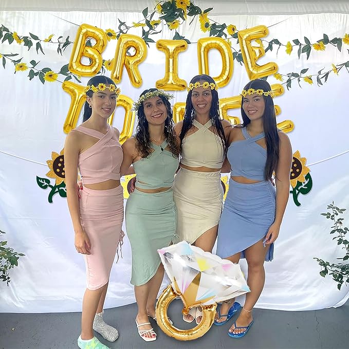 JeVenis Bride to Bee Bridal Shower Decoration Balloons Backdrop Sunflowers Bee Theme Bridal Shower Decorations Wedding Bride to Be Engagement Banner Props