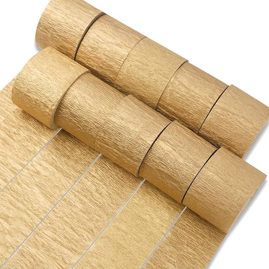 PartyWoo Gold Foil Crepe Paper Streamers 10pcs 820ft Pack of Metallic Gold Foil Crepe Paper for Wedding Birthday Baby Shower Bridal Shower Engagement New Year Eve Graduation Party Decorations
