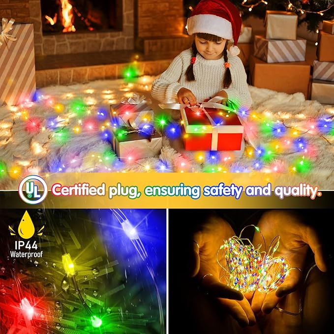 KNONEW 203FT 600 LED Outdoor Fairy Lights Plug in, Christmas Fairy Lights Outdoor Waterproof 8 Modes Memory Times for Wedding Bedroom Walls Garden Trees Decoration