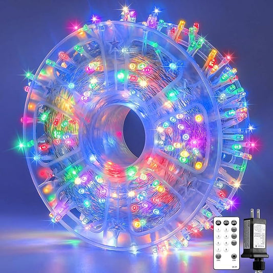 400FT Extra Long Multicolor String Lights, LED Waterproof Fairy Lights with Remote & Timer, Dimmable Seasonal Decorative Lighting for Christmas, Wedding, Party, Garden, Patio