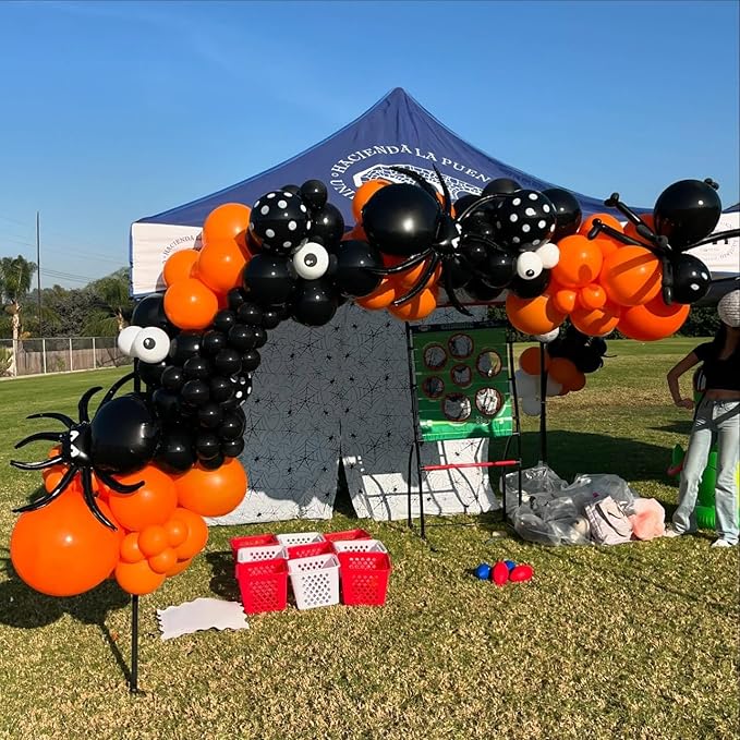 Black and Orange Balloon Arch Kit, 140Pcs Black Orange Latex Balloon Garland kit, 18 12 10 5 Inch Different Size Balloons for Halloween Birthday Baby Shower Thanksgiving Day Party Decorations