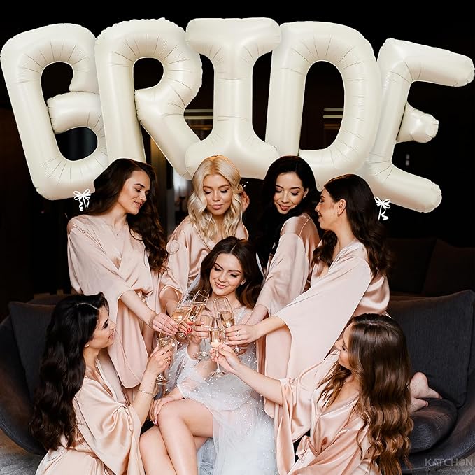 KatchOn, Giant Bride Balloons Beige - 40 Inch | Bachelorette Party Decorations | Cream Bride Balloon for Bridal Shower Decorations | Bride Balloons Bachelorette | Bachelorette Party Decorations