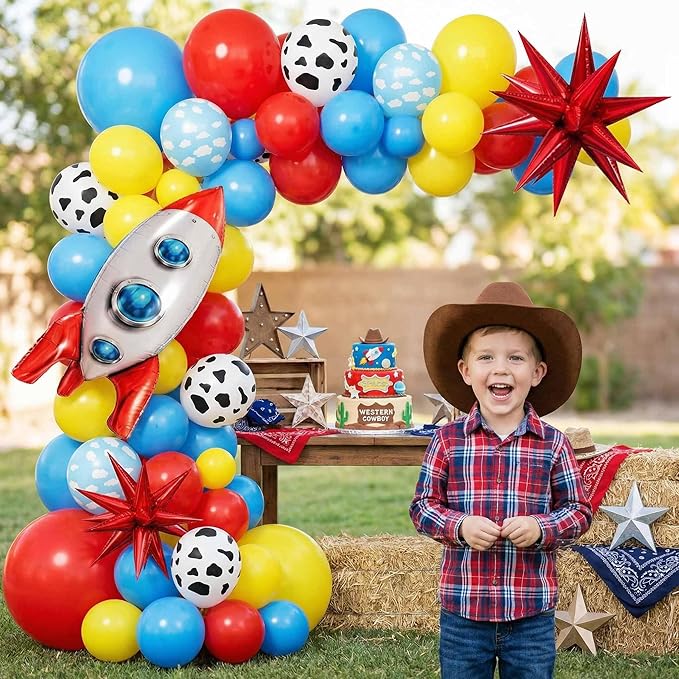 100pcs Hawaii Balloons Garland Arch Kit with Balloons for Birthday Decorations,Party Supplies for boys Girls (Rocket)