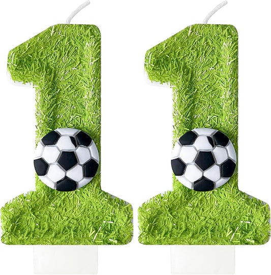 Birthday Candles Numbers，Soccer Birthday Decorations，Suitable for Girl and boy Cake Toppers, Wedding Cakes, Anniversaries, Party Celebrations, Birthday Decorations (Number 11)