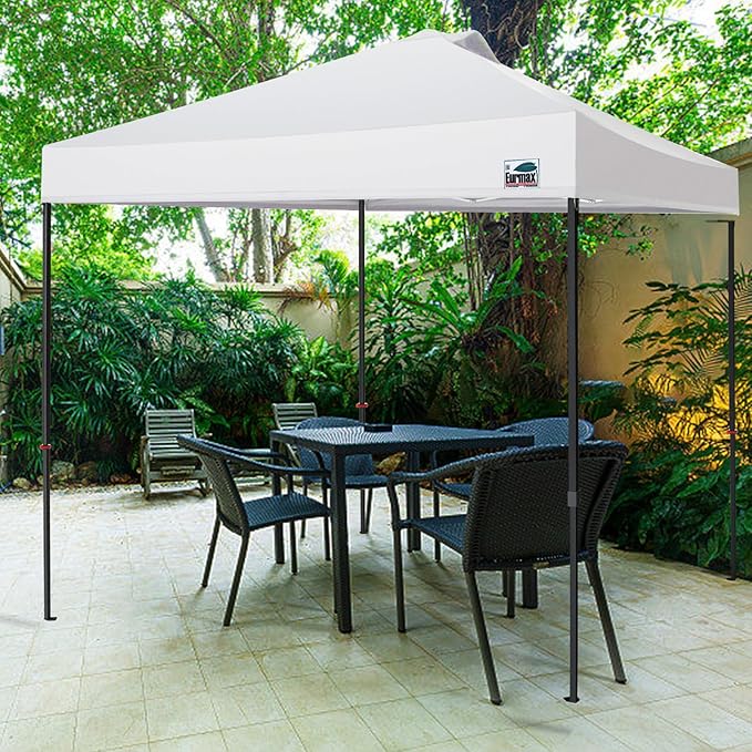Eurmax USA NOMATTER ONE-Person Open&Close 10x10ft Pop Up Canopy Tent，Portable Shelter Canopy for Outdoor Events，Instant Canopies, Temporary Sunshade,Bonus 4 Sand Bags(Navy Blue)