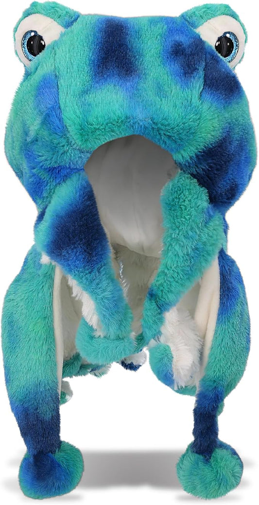DolliBu Plush Hat – Super Soft Fleece Stuffed Animal Beanie with Ear Flaps, Cozy Warm Winter Hat for Kids – One Size