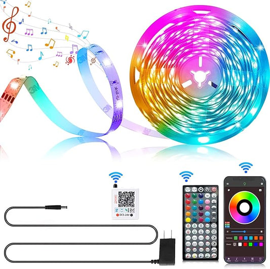 Ledagic Led Lights for Bedroom 55ft 540Leds Music Sync Color Changing Led Strip Lights with 60 Key Remote and App Control RGB Led Light Strip for Home Party Room Decoration