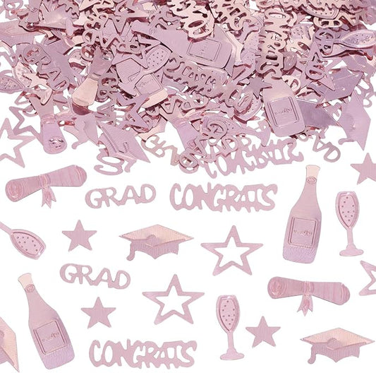 ONLYKXY 15gram Glitter Table Confetti Decor Scatter Bless Confetti Grad Party Decor for Congrats College Graduation Birthday Wedding Party Chocolate Favor Envelope Decal (Rose Gold & Mixed Style)