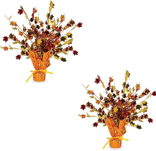 Beistle Fall Leaves Gleam 'N Burst Centerpieces 2 Piece, 15", Multicolor