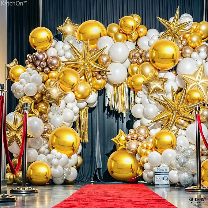 KatchOn, Large Gold Balloons - 22 Inch, Pack of 14 | Gold Foil Balloons for Gold Party Decorations | Metallic Graduation Balloon for Graduation Decorations 2026 | Wedding Decor, Anniversary Decor
