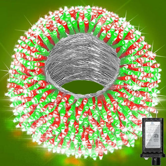 470ft Outdoor Christmas Lights, 1500 LED Super Long String Lights 12 Modes & Timer Memory,Dimmable Outsite Waterproof Light Strings for Xmas Tree Garden Wedding Party Holiday Decorations Red &Green