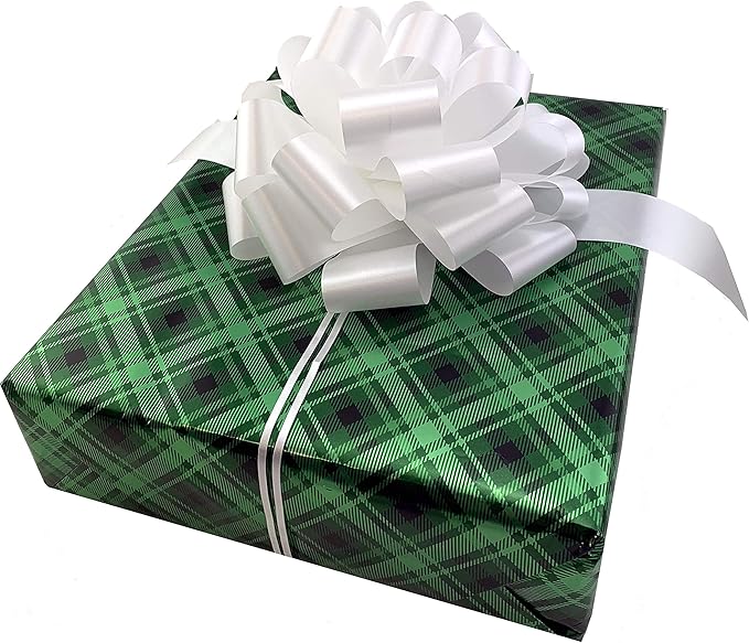 Large White Ribbon Pull Bows - 9" Wide, Set of 6, Memorial Day, 4th of July, America 250 Anniversary, Wedding Decor, Reception, Anniversary, Bows for Gifts, Veterans Day, School Colors, Church