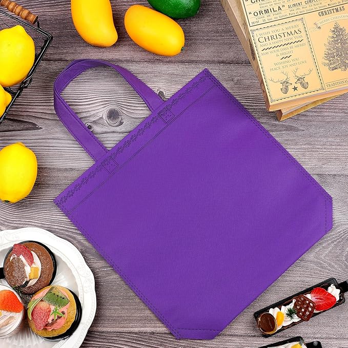 Aneco 24 Pack Party Non-Woven Gift Bags Reusable Tote Bags in Bulk Rainbow Goody Bag with Handles for Birthday Party Supplies
