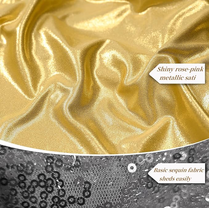 10x12ft Gold Sequin Backdrop Curtains, Wrinkle Free Shimmer Drapes Photography Background, 2 Panels 5x12FT Non-Shedding Glitter Sparkle Curtain for Wedding Birthday Christmas Studio Party Decoration
