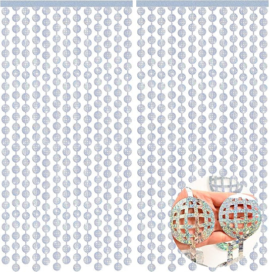 KatchOn, Silver Disco Ball Fringe Curtain, Pack of 2 | Disco Party Decorations | Prom Decor Silver Ball Backdrop | Bachelorette, Birthday Decorations Bridal Shower, Graduation Decorations 2026