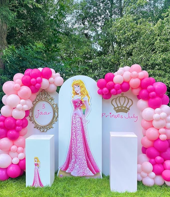 Pink Balloon Garland Arch Kit, Kelfara 109Pcs Hot Pink Latex Pastel Pink Balloon, 18 12 10 5 Inch Latex Balloons for Wedding Birthday Princess Theme Bridal Baby Shower Bridal Shower Party Decorations