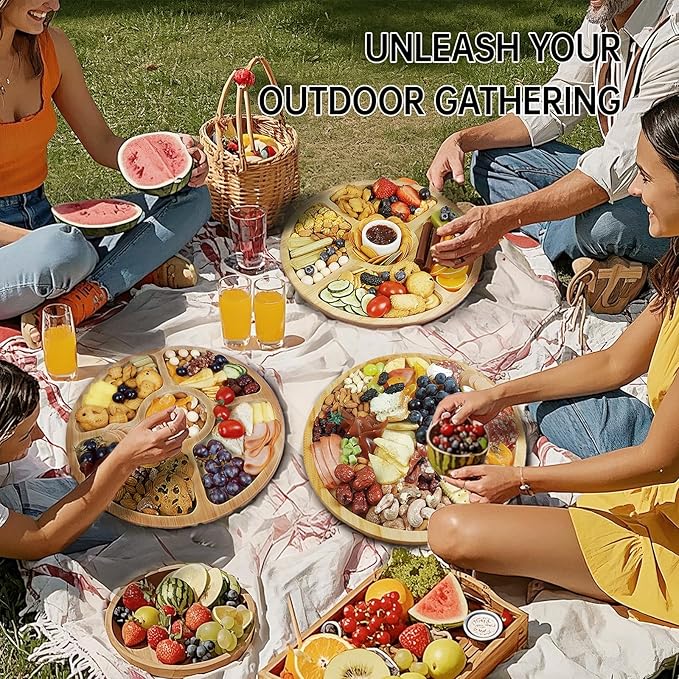 Renmxj Charcuterie Board with Clear Lid, Picnic Portable Cheese Board Charcuterie Boxes, Meat Fruit Serving Tray Platter, House Warming Gifts New Home, Gifts for Women (White, 1 Compartment)