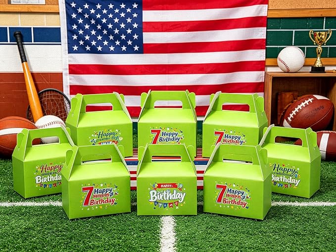 XAGLVV 24 Pack Green Paper Gable Boxes with Handles - Treat & Goodie Box for St. Patrick's Day, Nature-Themed Party Favors