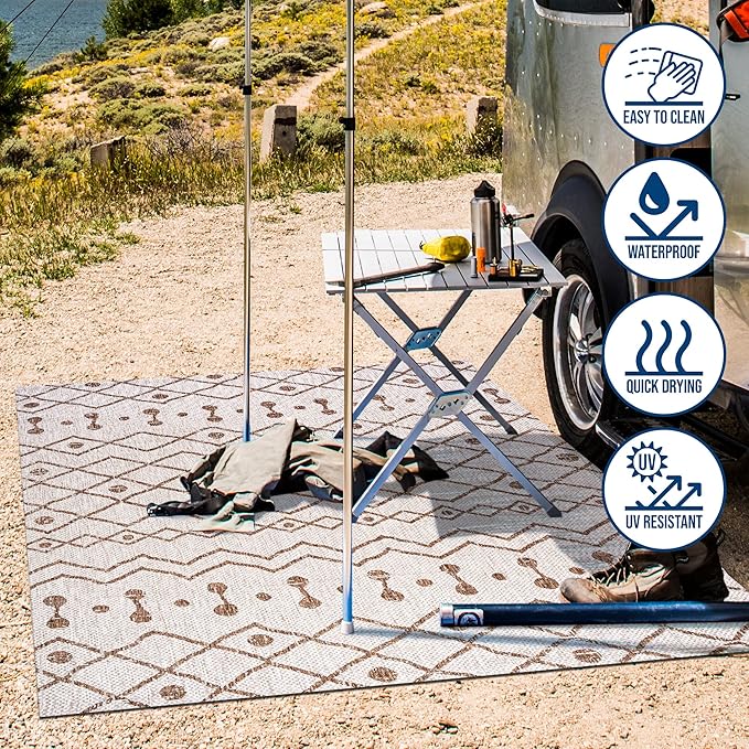 JONATHAN Y Tribal Bohemian Indoor Outdoor Area Rug 3X5 Beige/Brown, Nokat for Backyard, Patio, Porch, Easy-Cleaning, High Traffic, Pet-Friendly, Non-Shedding (SMB131A-3)