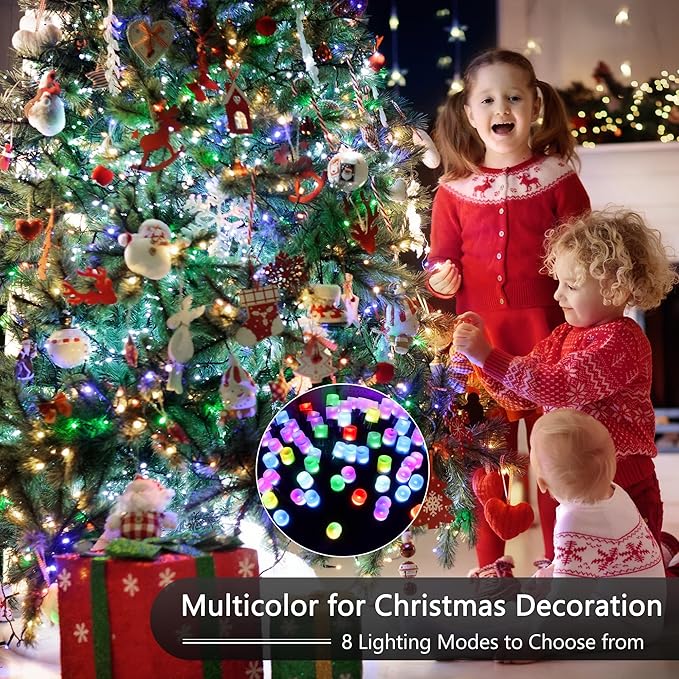 Toodour Christmas Lights RGB String Lights, 164ft 500 LED Color Changing String Light with Remote & Timer, Waterproof Xmas Tree Light for Home Yard New Year Party Indoor Outdoor Christmas Decorations