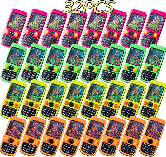 32 Pcs Handheld Water Ring Games Party Favors, School Classroom Prizes,Treasure Box Toys,Pinata Goodie Bags Stuffers,Return Gifts for Kids Birthday Bulk