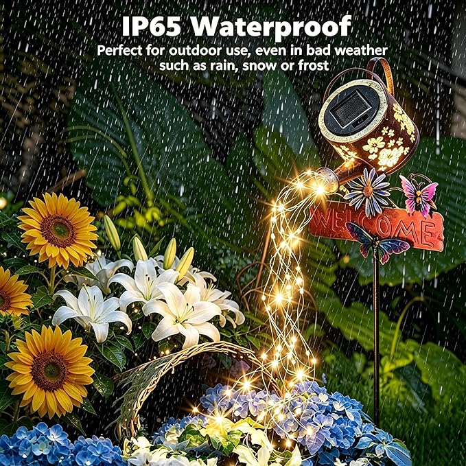 Solar Watering Can Light, Solar Yard Decorations Outdoor,Garden Decor Lights for Yard,IP65 Waterproof Hanging Lantern Lights,Outside Patio Lawn (Warm White)